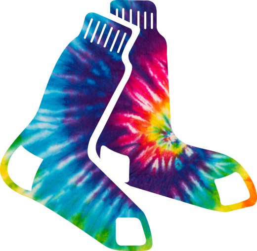 Boston Red Sox rainbow spiral tie-dye logo vinyl decal